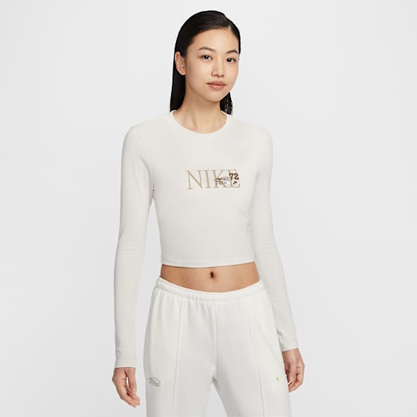Tシャツ・カットソー Nike AS W NK LS CROP TOP BRA 4KS013 Nike AS W NK LS CROP TOP BRA 4KS013 (Nike/Tシャツ